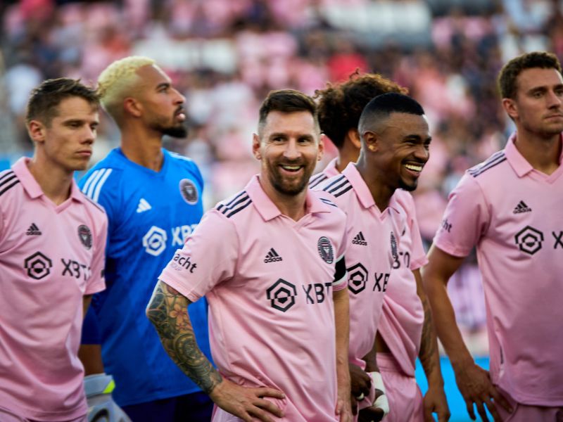 Szene aus einem Fußballspiel von Miami mit Messi