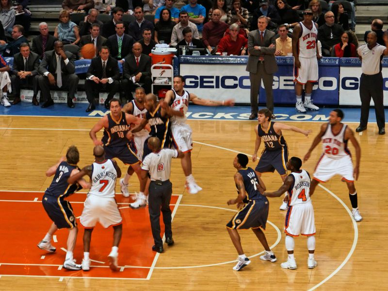 Szene im NBA Spiel der New York Knicks